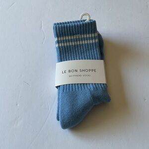 LE BON SHOPPE WOMENS BOYFRIEND SOCKS FRENCH BLUE OS NWT